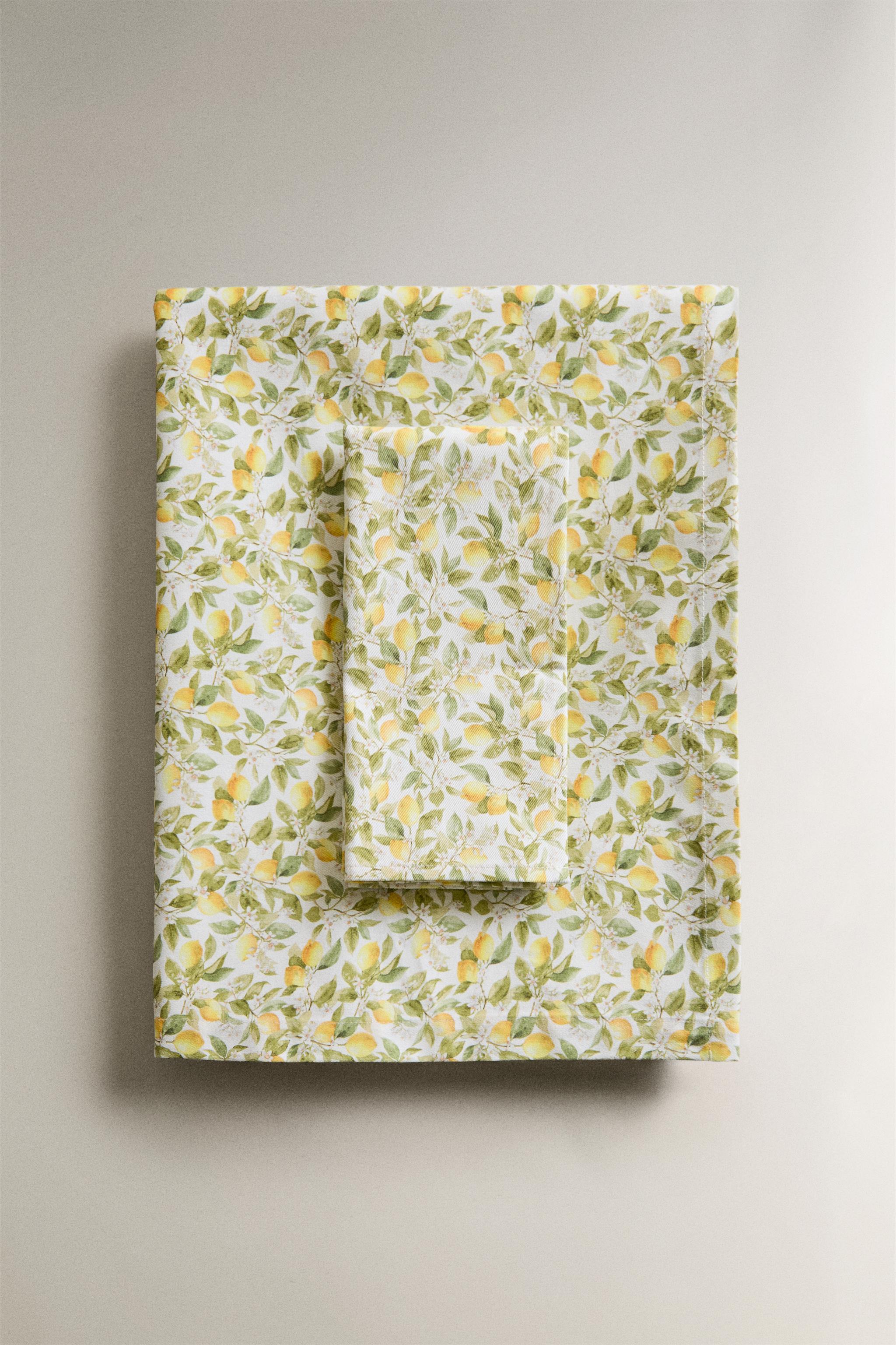 LEMON RESIN-COATED COTTON TABLECLOTH